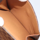 CELINE Macadam Canvas Hand Bag PVC Leather Brown Gold Auth 196621A-23