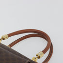 CELINE Macadam Canvas Hand Bag PVC Leather Brown Gold Auth 196621A-8