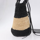BALENCIAGA Pannier XS Hand Bag Raffia Black Silver 466498 Auth 196622A-5