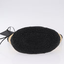 BALENCIAGA Pannier XS Hand Bag Raffia Black Silver 466498 Auth 196622A-9