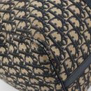 Christian Dior Trotter Canvas Boston Bag Navy Silver Auth 196623-14