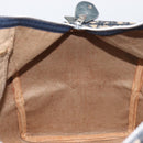 Christian Dior Trotter Canvas Boston Bag Navy Silver Auth 196623-17