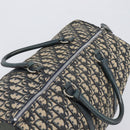 Christian Dior Trotter Canvas Boston Bag Navy Silver Auth 196623-6