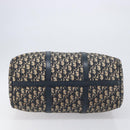 Christian Dior Trotter Canvas Boston Bag Navy Silver Auth 196623-5