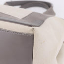 BALENCIAGA Navy Cabas XS Hand Bag Canvas White Silver 339933 Auth 196624-14