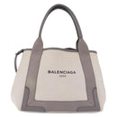 BALENCIAGA Navy Cabas XS Hand Bag Canvas White Silver 339933 Auth 196624-13