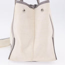 BALENCIAGA Navy Cabas XS Hand Bag Canvas White Silver 339933 Auth 196624-3