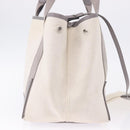 BALENCIAGA Navy Cabas XS Hand Bag Canvas White Silver 339933 Auth 196624-4