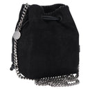 Stella MacCartney Chain Shoulder Bag Polyester Black Silver Auth 196625A-1