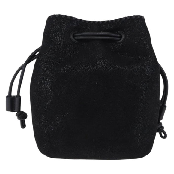 Stella MacCartney Chain Shoulder Bag Polyester Black Silver Auth 196625A