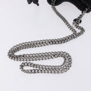 Stella MacCartney Chain Shoulder Bag Polyester Black Silver Auth 196625A-7