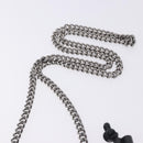 Stella MacCartney Chain Shoulder Bag Polyester Black Silver Auth 196625A-8