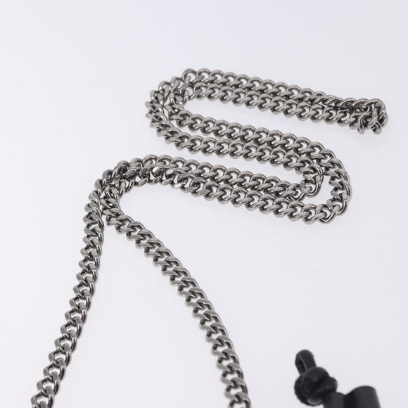 Stella MacCartney Chain Shoulder Bag Polyester Black Silver Auth 196625A