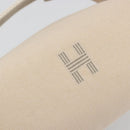HERMES Brid A Black Hand Bag Canvas Leather Beige Silver Auth 196626M-18