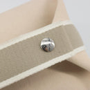 HERMES Brid A Black Hand Bag Canvas Leather Beige Silver Auth 196626M-19