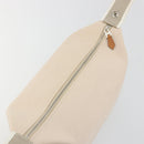 HERMES Brid A Black Hand Bag Canvas Leather Beige Silver Auth 196626M-11