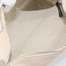 HERMES Brid A Black Hand Bag Canvas Leather Beige Silver Auth 196626M-12