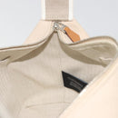 HERMES Brid A Black Hand Bag Canvas Leather Beige Silver Auth 196626M-21