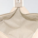 HERMES Brid A Black Hand Bag Canvas Leather Beige Silver Auth 196626M-22