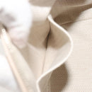 HERMES Brid A Black Hand Bag Canvas Leather Beige Silver Auth 196626M-23