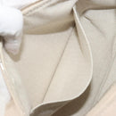 HERMES Brid A Black Hand Bag Canvas Leather Beige Silver Auth 196626M-24