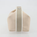 HERMES Brid A Black Hand Bag Canvas Leather Beige Silver Auth 196626M-4