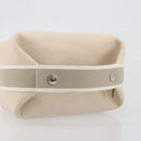 HERMES Brid A Black Hand Bag Canvas Leather Beige Silver Auth 196626M-7
