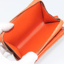 VERSACE Medusa Wallet Leather Orange Gold Auth 196627A-11