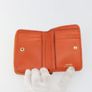 VERSACE Medusa Wallet Leather Orange Gold Auth 196627A-9