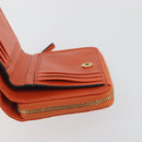 VERSACE Medusa Wallet Leather Orange Gold Auth 196627A-18