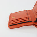 VERSACE Medusa Wallet Leather Orange Gold Auth 196627A-20