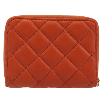 VERSACE Medusa Wallet Leather Orange Gold Auth 196627A - 0