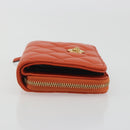 VERSACE Medusa Wallet Leather Orange Gold Auth 196627A-3