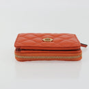 VERSACE Medusa Wallet Leather Orange Gold Auth 196627A-5