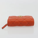 VERSACE Medusa Wallet Leather Orange Gold Auth 196627A-6