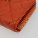 VERSACE Medusa Wallet Leather Orange Gold Auth 196627A-7