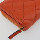 VERSACE Medusa Wallet Leather Orange Gold Auth 196627A-14