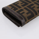 FENDI Zucca Canvas Bifold Wallet Black Brown Auth 196628V-11