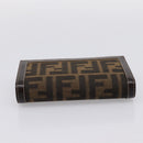 FENDI Zucca Canvas Bifold Wallet Black Brown Auth 196628V-6