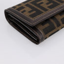 FENDI Zucca Canvas Bifold Wallet Black Brown Auth 196628V-9