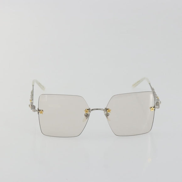 GUCCI Glasses Metal White Silver GG0644S Auth 196630M