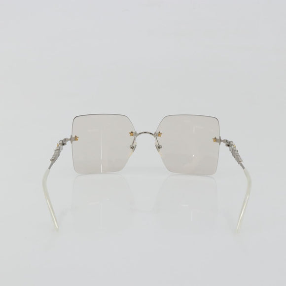 GUCCI Glasses Metal White Silver GG0644S Auth 196630M