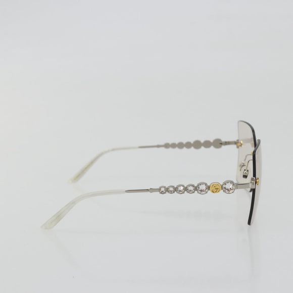 GUCCI Glasses Metal White Silver GG0644S Auth 196630M