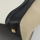 CELINE Luggage Micro Shopper Hand Bag Leather White Gold Auth 196632V-15