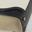 CELINE Luggage Micro Shopper Hand Bag Leather White Gold Auth 196632V-16