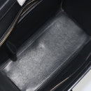 CELINE Luggage Micro Shopper Hand Bag Leather White Gold Auth 196632V-11