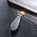 CELINE Luggage Micro Shopper Hand Bag Leather White Gold Auth 196632V-21