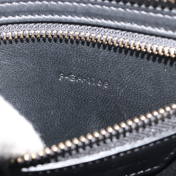 CELINE Luggage Micro Shopper Hand Bag Leather White Gold Auth 196632V