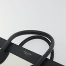 CELINE Luggage Micro Shopper Hand Bag Leather White Gold Auth 196632V-8