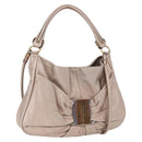 Salvatore Ferragamo Vala Hand Bag Leather 2way Champagne Gold Auth 196633A-1